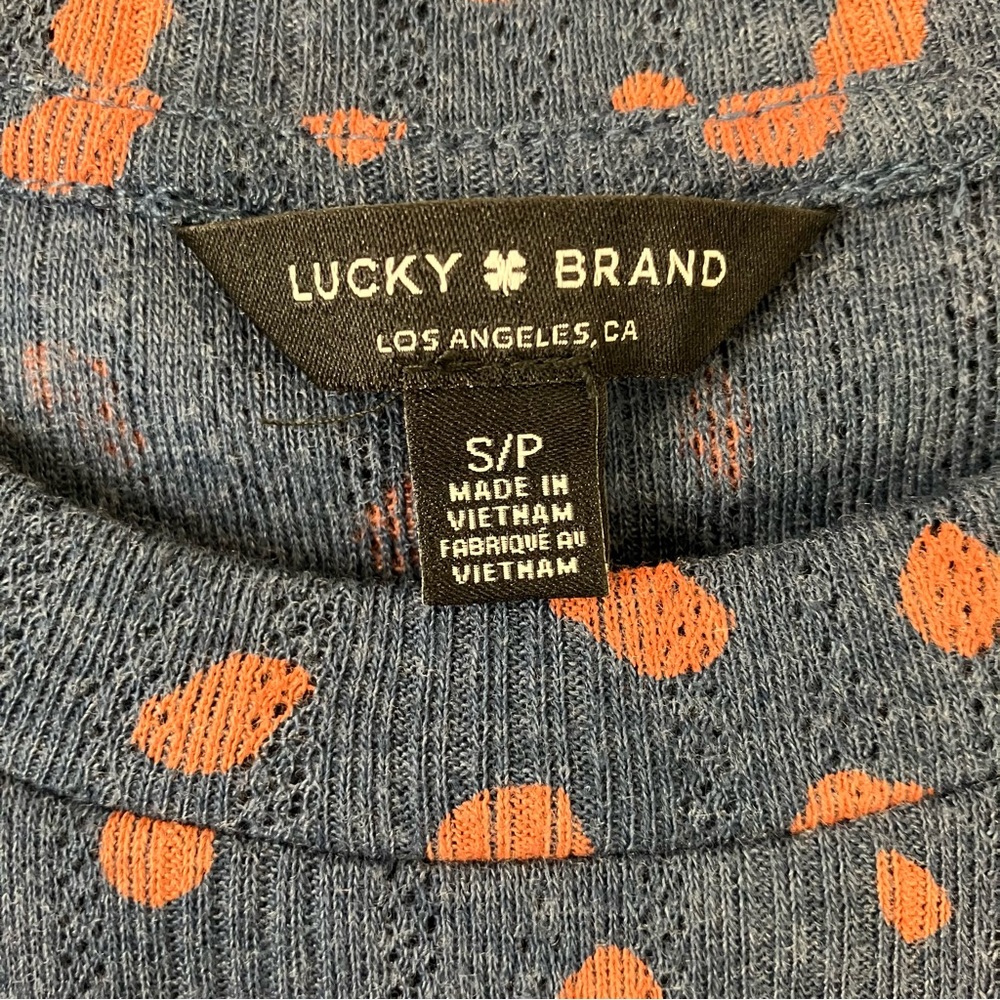 Lucky Brand Puff Sleeve Cotton Knit Top - Picture 4 of 6
